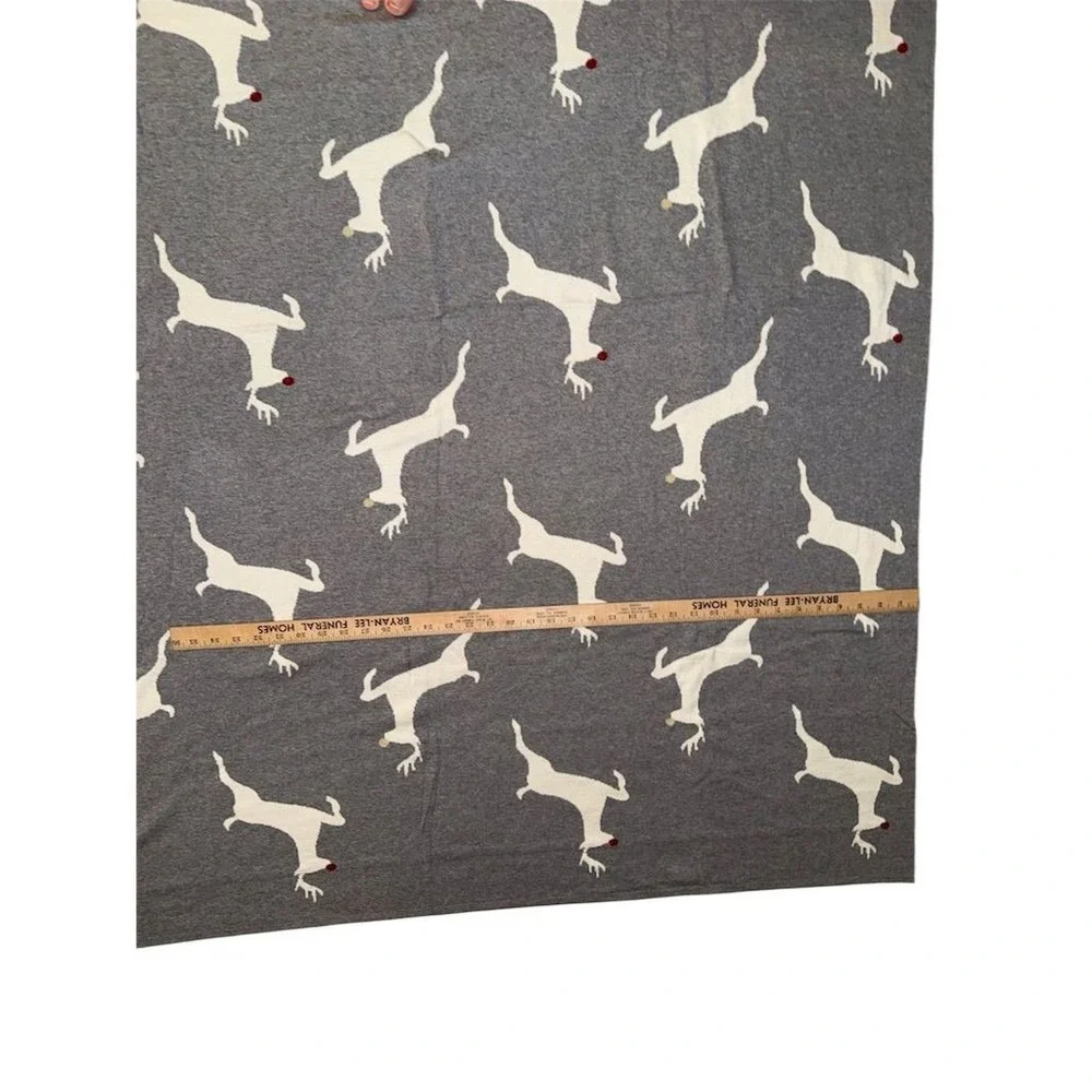 PD‎ home and garden Christmas Reindeer Throw Blanket Gray Animal Print Cotton